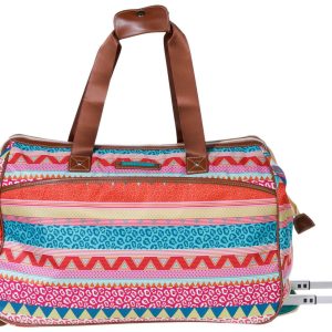 Lily Bloom 20 in. Muti Pattern Rolling Duffle