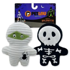 Petlou Halloween 7-Inch Trick or Treat Mummy & Bone Dog Toy