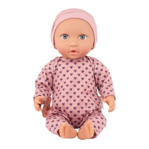 Lullababy Doll with Pink Pajamas with Hearts & Hat
