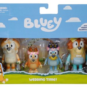 Bluey Kids 4 Pc Wedding Time Figure Set