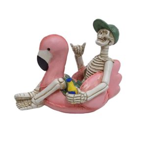 Brighten the Season Halloween 6in. Skeleton Flamingo Float