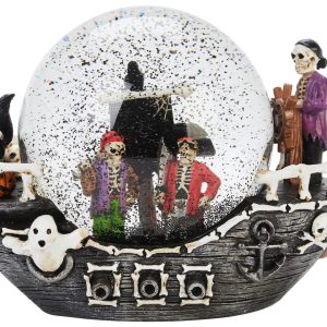 Brighten The Season 5 in. Skeleton Pirate Ship Snow Globe