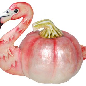 Brighten the Season 4 in. Flamingo Pumpkin Tabletop Decor