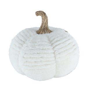 Brighten the Season 9 in. Furry Fabric Pumpkin