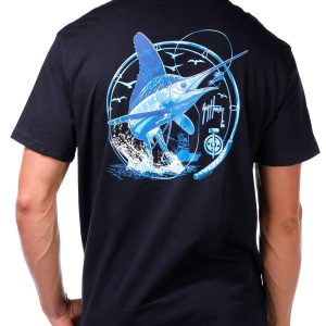 Guy Harvey Men's White Night Time Pocket T-Shirt