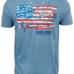 Reel Legends Mens Fisherman Flag Short Sleeve T-Shirt