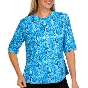 Reel Legends Petite Reel-Tec Print Elbow Sleeve Top