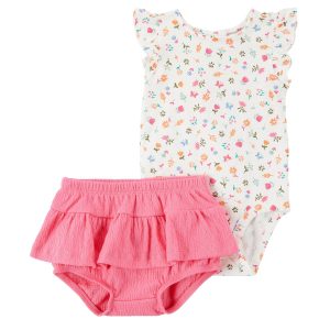 Carters Baby Girls 2 Pc Ruffle Skort Set