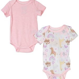 Sleep On It Baby Girl 2 Pk Bamboo Bodysuit Set