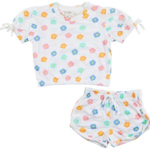 Jessica Simpson Baby Girls 2 Pc Groovy Floral Shorts Set