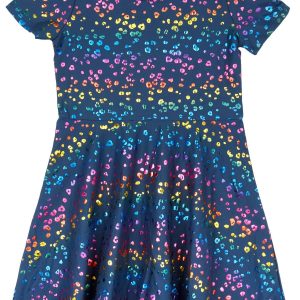 DOT & ZAZZ Toddler Girls Leopard Print Short Sleeve Dress