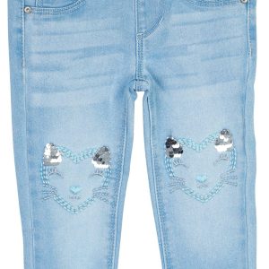 BLUE INK Toddler Girls Flip Sequin Lurex Heart Kitty Pants