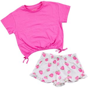 Jessica Simpson Toddler Girls 2 Pc Strawberry Shorts Set