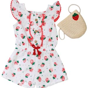 Rachel Zoe Toddler Girls 2 pc Seersucker Romper Set