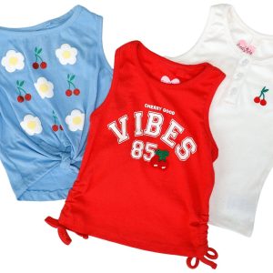 Freestyle Toddler Girls 3 Pk Cherry Vibes Tank Tops