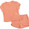 90 Degree Toddler Girl 2 Pc Terry Embossed Short Set