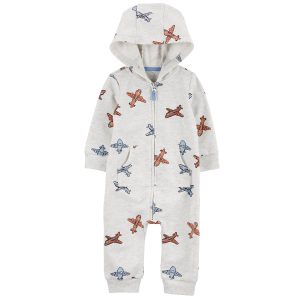Carters Baby Boy Airplane ZipUp Long-Sleeve Hood Jumpsuit