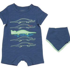Andy & Evan Baby Boy Alligator Short-Sleeve Romper