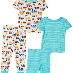 Little Me Baby Boys 4 Pc Construction Stripes Pajama Set