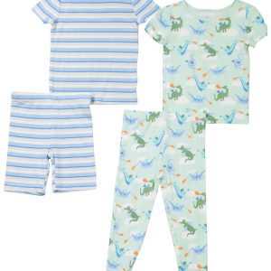 Little Me Toddler Boys 4 Pc Dragon Stripe Pajama Set
