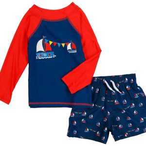 Floatimini Toddler Boys 2-Piece Sail Boats Swim Set