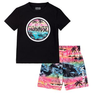 Toddler Boys 2-pc.Doodle Paradise Graphic Tee & Shorts Set