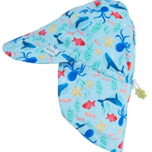 Green Sprouts Baby Flap Aqua Sea Celebration Hat