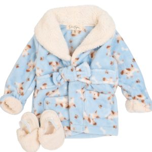 Jessica Simpson Baby 2 Pc Bath Robe and Slippers Set