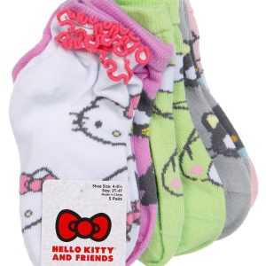 Hello Kitty Girls 5 Pair No Show Socks
