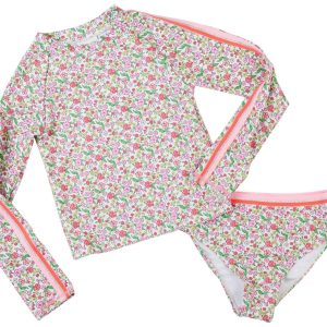 Nicole Miller Big Girls 2 Pc Long Sleeve Swimsuit Set