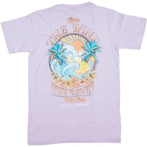Simply Southern Big Girls Purple Palms Tee