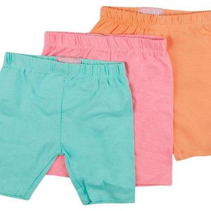 Freestyle Little Girls Active 3 Pk Neon Biker Shorts