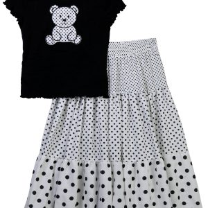 Amy Byer Big Girls 2 Pc Polka Dot Skirt Set