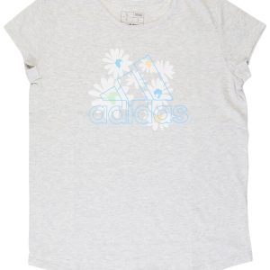 Adidas Big Girls Active Floral Logo Tee