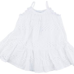 Habitual Little Girls Eyelet Dress with Lace Trim