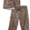 Freestyle Little Girls Cheetah Satin Pajama Set