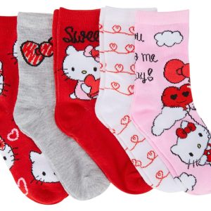 Hello Kitty Girls 5 Pk Crew Socks