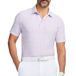 IZOD Golf Mens Sealife Print Polo Shirt