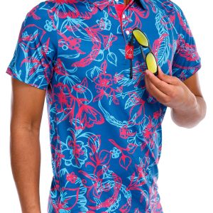 Pins & Aces Mens Cabo Colada Golf Polo