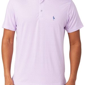 Tailorbyrd Mens Micro Floral Print Golf Polo Shirt