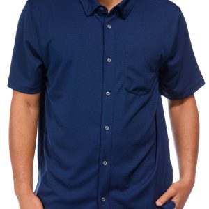 Greg Norman Mens Knit Rib Ottoman Polo Shirt