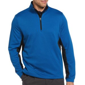 PGA Tour Mens Micro Jacquard Quarter-Zip Golf Jacket