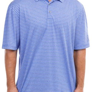 PGA TOUR Mens Feeder Stripe Short Sleeve Golf Polo Top