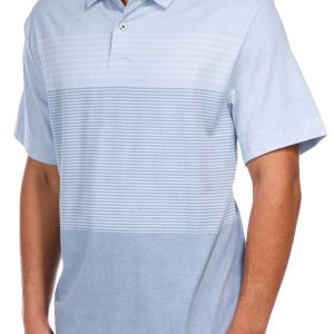 PGA TOUR Men's Stripe Printed Short Sleeve Polo