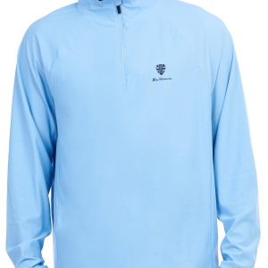 Ben Sherman Men's Solid Pique Long Sleeve Quarter Zip Top