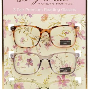 Marilyn Monroe 3 Pk Deep Square Reading Glasses Set