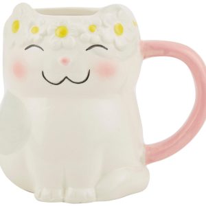 10 Strawberry Street Floral Cat Ceramic Mug