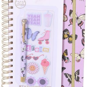 Paper Studio Butterfly Spiral Journal with Pen