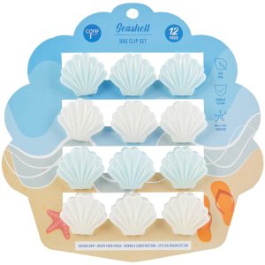 Core Home 12 Pk Seashell Bag Clip Set