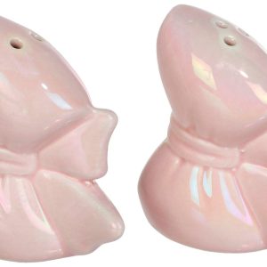 Core Home 2 Pc Ceramic Bow Salt & Pepper Shaker Set